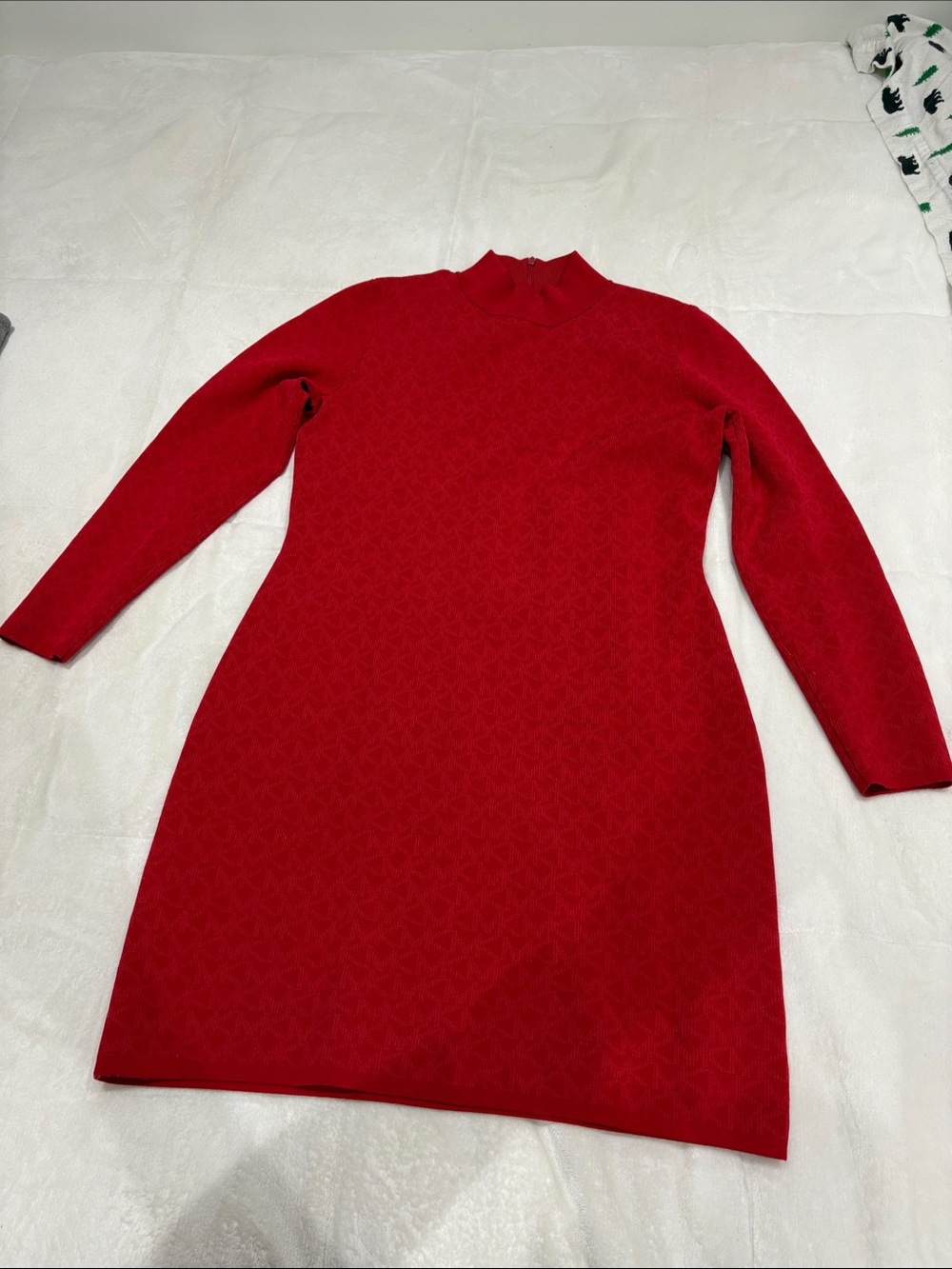 Michael Kors Red Long-Sleeve Knit Dress